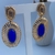 Imagem do BRINCO TRABALHADO CRISTAL AZUL FACETADA SEMIJOIA