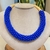 Colar corda miçangas azul 50 cm