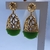 BRINCO TRABALHADO VAZADO PEDRA NATURAL QUARTZO VERDE SEMIJOIA - Vix joias e pratas