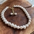 CONJUNTO BRINCO E COLAR PÉROLAS SHELL SEMIJOIA 40 cm - Vix joias e pratas