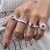 Anel com Zircônias e Rubi Rose Quadrada Prata925 - comprar online