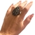 ANEL GOTA CRISTAL QUARTZO FUME RODIO NEGRO