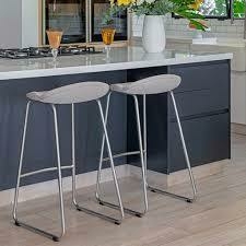 Taburete Milo tapizado cromo - comprar online