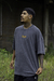 T-shirt Oversized Streetwear logo Costura cinza - loja online
