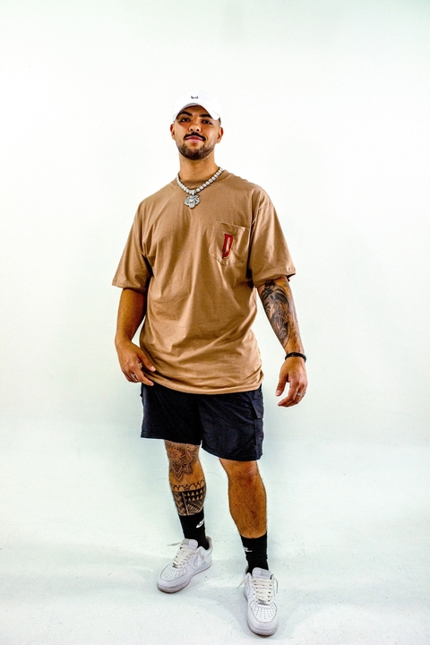 T-shirt Oversized Streetwear Rockstar Marrom - comprar online