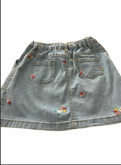 FALDA MEZCLILLA FLORES - comprar en línea