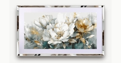 Cuadro flores aqua