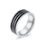 Anillo líneas negras Acero Inoxidable - comprar en línea
