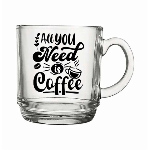 Caneca Vidro Transparente Café Cofee