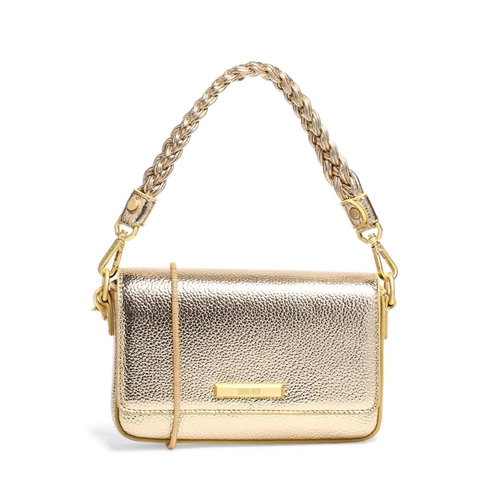 Bolsa Transversal Santa Lolla Ouro Metalizado