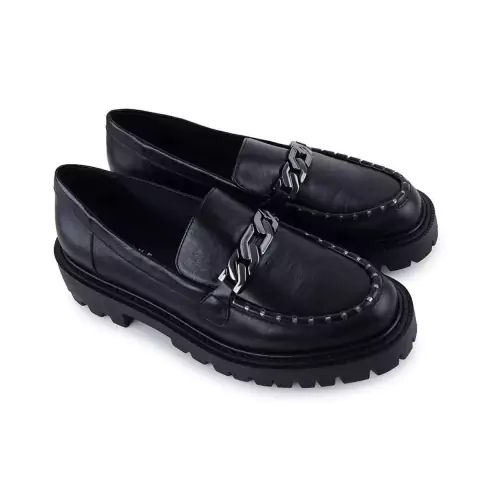 Loafer Feminino Lia Line Oxford Preto