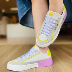 Tênis Feminino Santa Lolla Camurça Alvejado Colorido