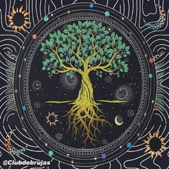 Paño Lectura Cartas Oráculos Tarot Árbol De La Vida