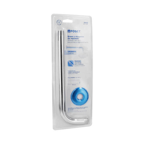 Brazo y chapeton de repuesto para regadera, Aqua, blister - comprar en línea