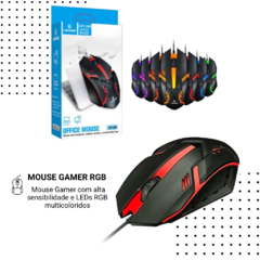 Mouse Gamer Led 1600 Dpi Preto Usb Rgb