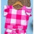 Conjunto Short Saia Bia Xadrez Rosa - comprar online
