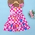 Vestido Beatriz Xadrez Rosa Florzinhas