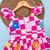 Vestido Beatriz Xadrez Rosa Florzinhas - comprar online