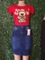 Saia jeans escura moda envagelica - comprar online