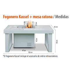 OFEN MESA BAJA+FOGONERO KASSEL+VIDRIO+PLANCHA+TAPA