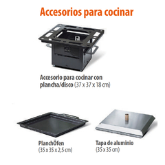 OFEN MESA BAJA+FOGONERO KASSEL+VIDRIO+PLANCHA+TAPA en internet