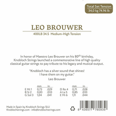 Set de cuerdas Knobloch Leo Brouwer At Nylon 400LB Tensión Media Alta - comprar online