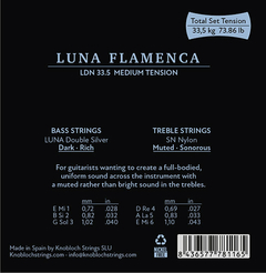 Set de cuerdas Knobloch Luna Flamenca Sn Nylon LDN 33.5. Tensión Media - comprar online