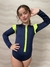 Maiô Ziper Bicolor Azul - comprar online