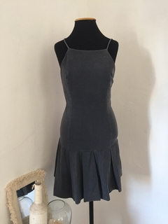 VESTIDO DECOTE COSTAS CINZA ESPAÇO FASHION - TAMANHO M