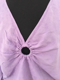 BLUSA CROPPED MANGA AMPLA LILÁS - TAMANHO GG - comprar online