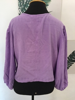 BLUSA CROPPED MANGA AMPLA LILÁS - TAMANHO GG na internet