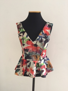 BLUSA MY PLACE COM BARRA EM PEPLUM - TAMANHO P