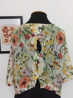 BLUSA CROPPED FLORAL ESPAÇO FASHION - TAMANHO G na internet