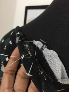 VESTIDO PRETO ESTAMPADO MARIA FILÓ - TAMANHO G