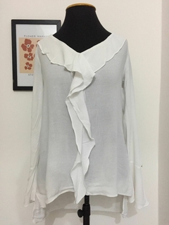 BLUSA BRANCA MANGA LONGA MARIA FILÓ SUITE - TAMANHO G
