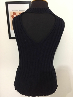 BLUSA AZUL MARINHO DE TRICOT DECOTE COSTAS MERCATTO - TAMANHO ÚNICO - comprar online