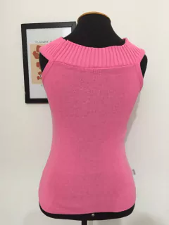BLUSA TRICOT ROSA SEM MANGA MERCATTO - TAMANHO ÚNICO na internet