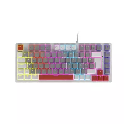 TECLADO MECANICO 75% PCYES KIRIN WHITE GHOST - SWITCH RED - LED RAINBOW
