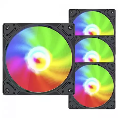 KIT FAN LIKETEC FLASH RGB 120MM PTO C/4 unidades - comprar online