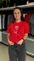 T-Shirt Estampa Flor Vermelha