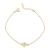 Pulseira Feminina Coração Cravejado Amoeto Banhado a Ouro 18K