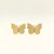 Brinco Borboleta Cravejada Amoeto Banhado a Ouro 18K
