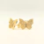 Brinco Borboleta Cravejada Amoeto Banhado a Ouro 18K - comprar online