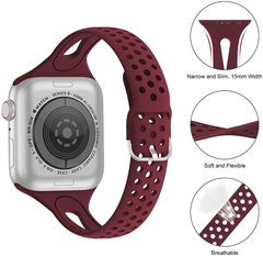 Pulseira esportiva fina para pulseira de relógio Apple 40mm 44mm 38mm 42mm Acessórios pulseira de silicone correa pulseira iWatch 3 4 5 se 6 banda