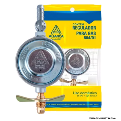 REGULADOR REGISTRO VÁLVULA PARA GÁS 504/01 MÉDIO ALIANÇA