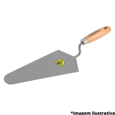 COLHER DE PEDREIRO METALICA QUADRADA DE 10 COM CABO DE MADEIRA - 77350/105