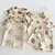 Conjunto de pijama de algodão coreano infantil, animal print, roupa de dormir p - Tino Raposo Outlet Infantil