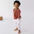 Camisa bata de manga comprida de musselina com botões - Tino Raposo Outlet Infantil
