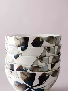 Juego de Vajilla Porcelana con Hojas Blanco 24 Piezas - tienda online