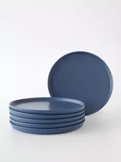 Plato Postre Stoneware Boreal Azul 21,5 Cm - Romi Amoblamientos